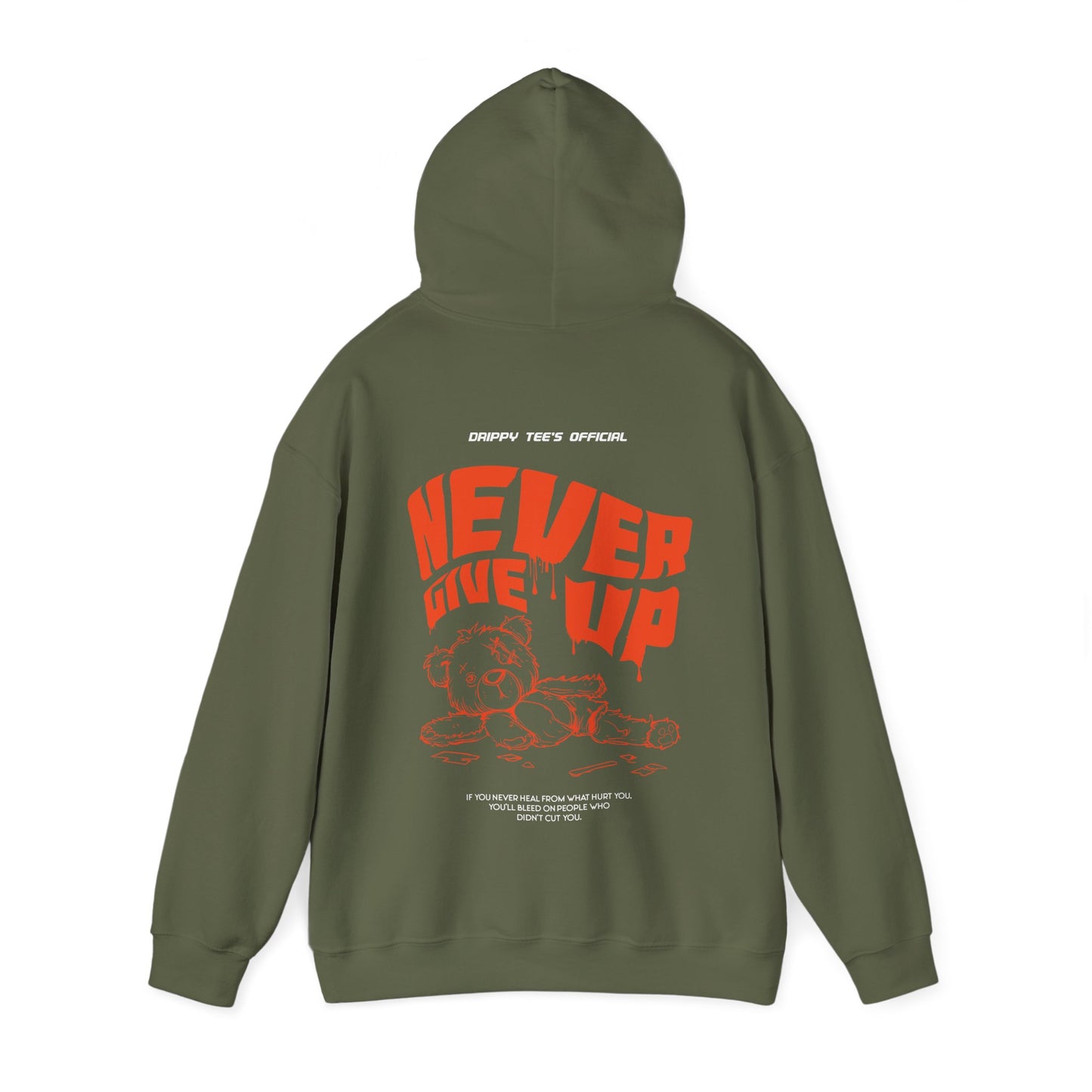 DTO Never Give Up Unisex Heavy Blend™ Hooded Sweatshirt