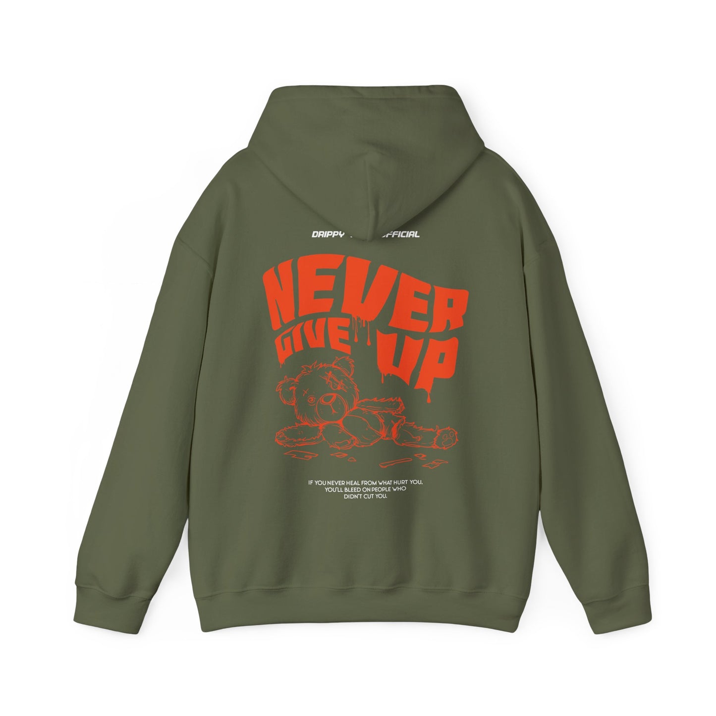 DTO Never Give Up Unisex Heavy Blend™ Hooded Sweatshirt