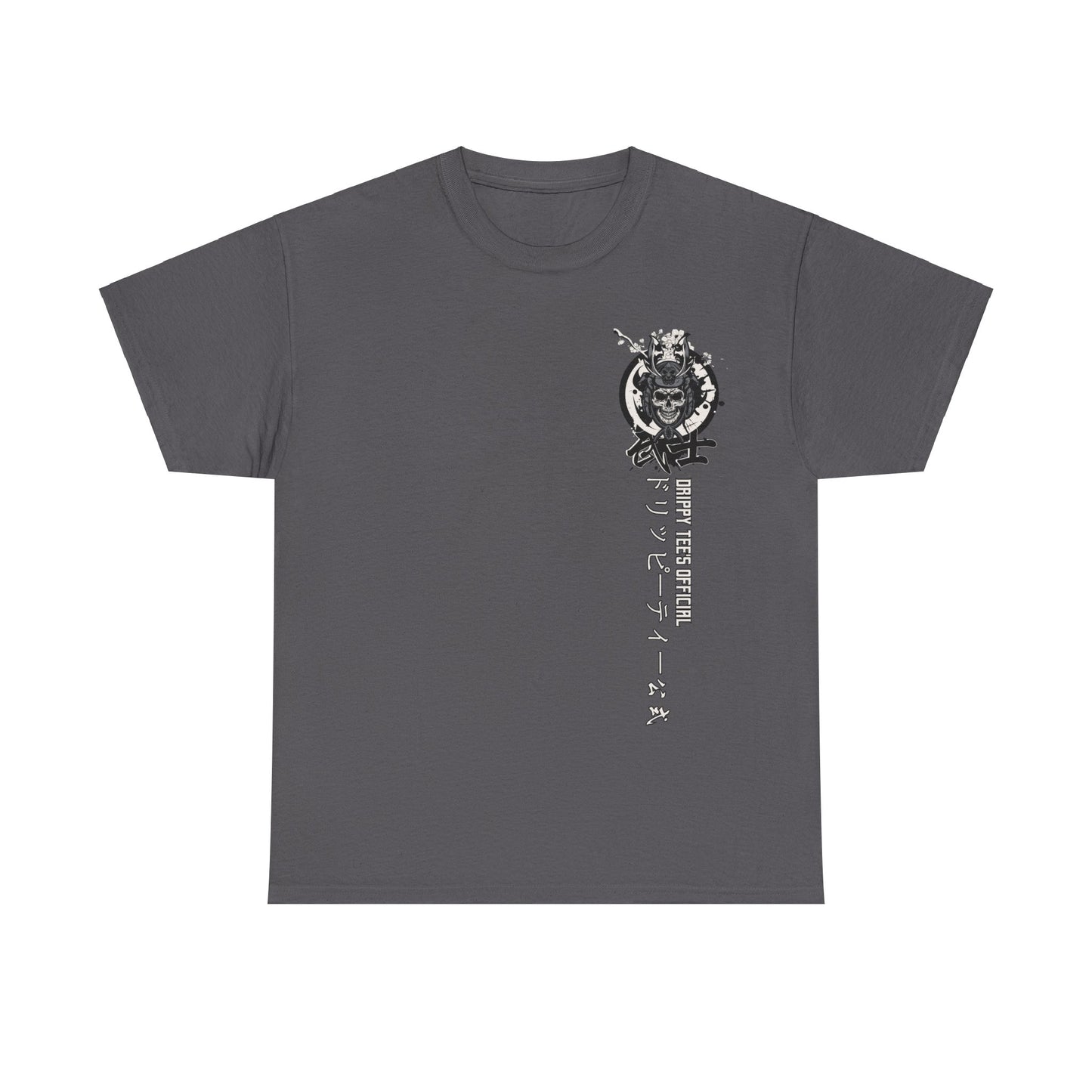 Drippy Tees Samurai Skull Shirt Double Sided Unisex Heavy Cotton Tee