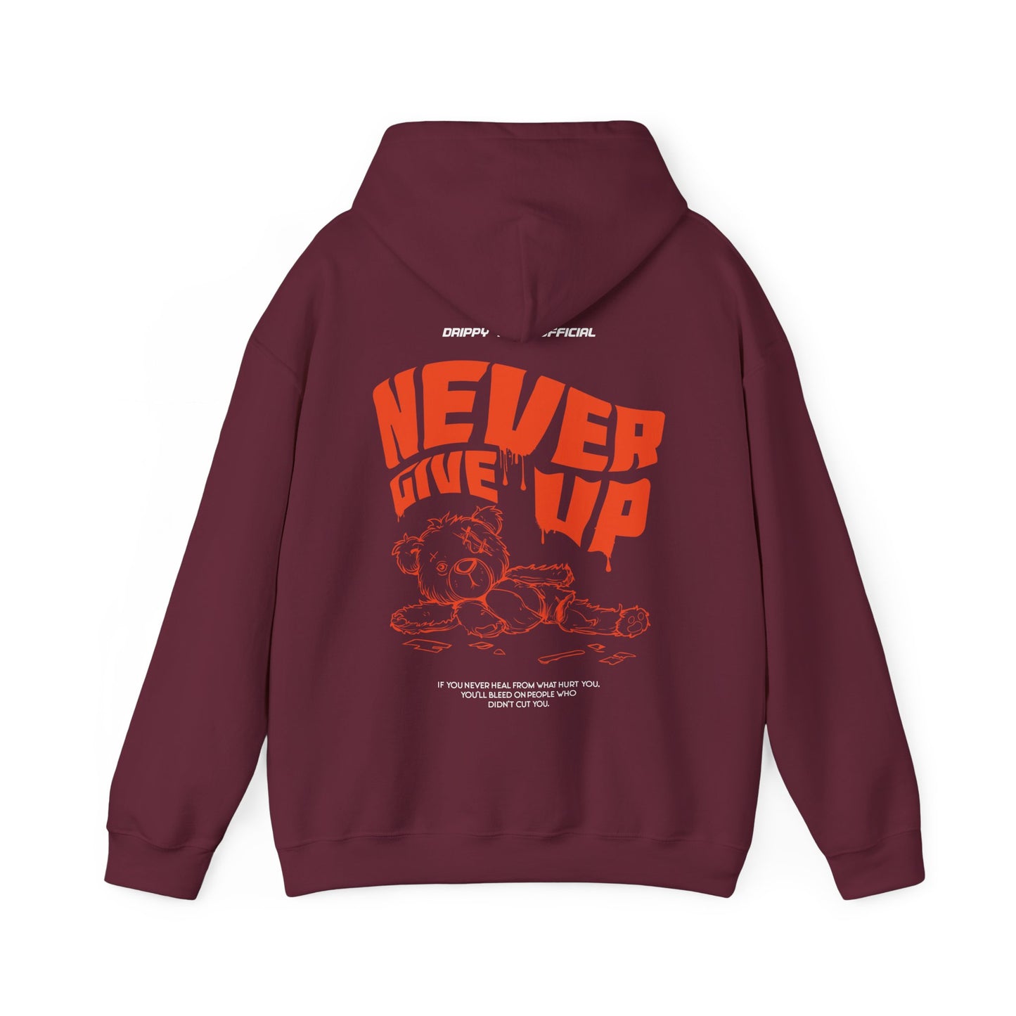 DTO Never Give Up Unisex Heavy Blend™ Hooded Sweatshirt