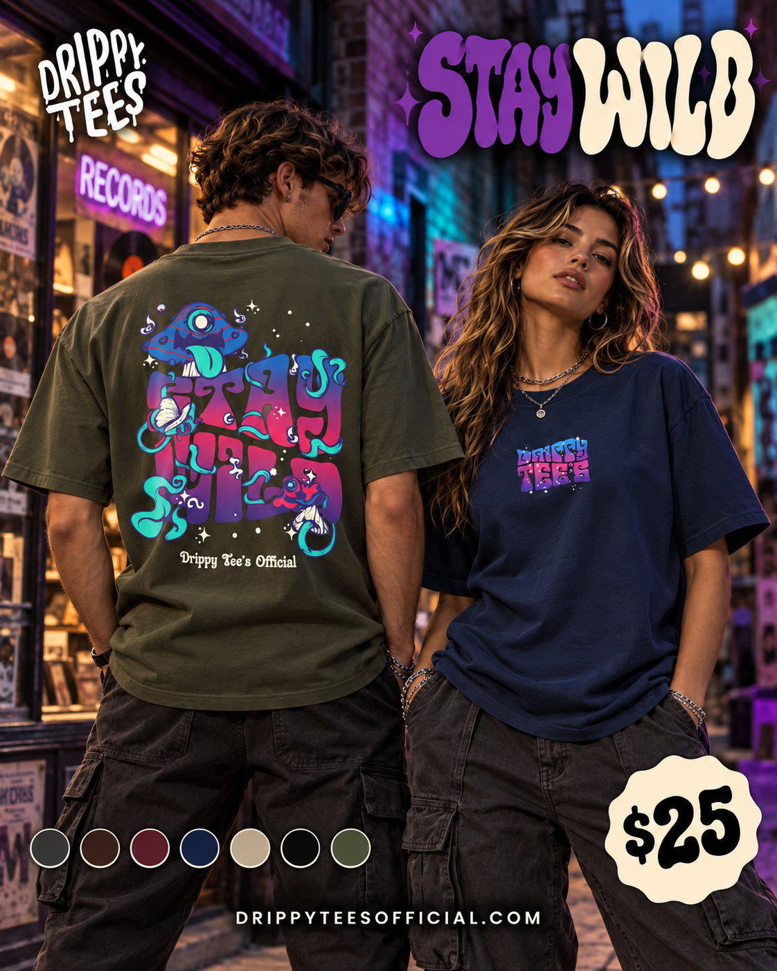 Drippy Tee's Stay Wild Unisex Heavy Cotton Tee