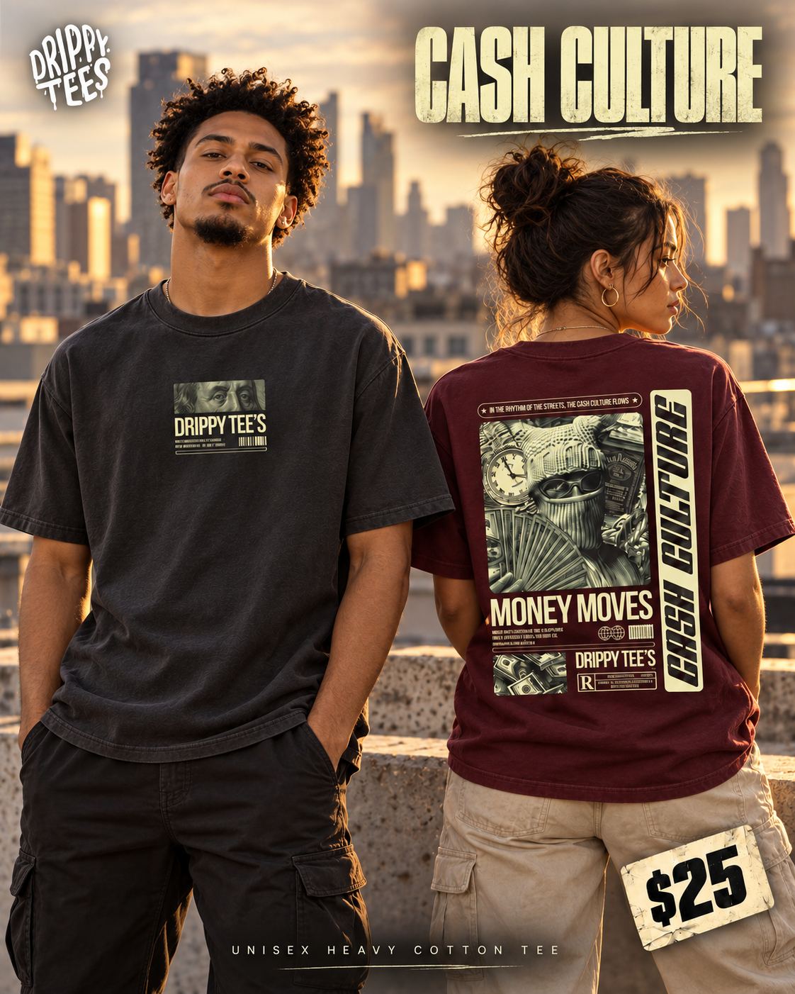 Drippy Tee's Cash Culture Unisex Heavy Cotton Tee