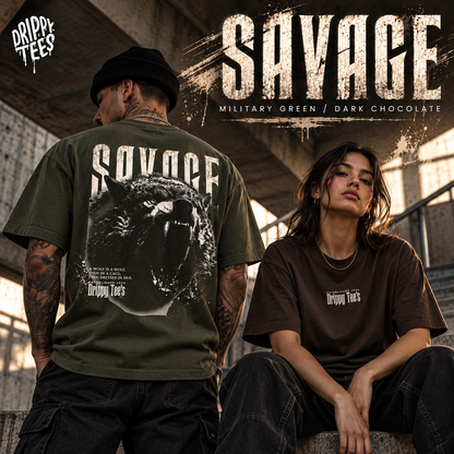 Drippy Tee's Savage Unisex Heavy Cotton Tee
