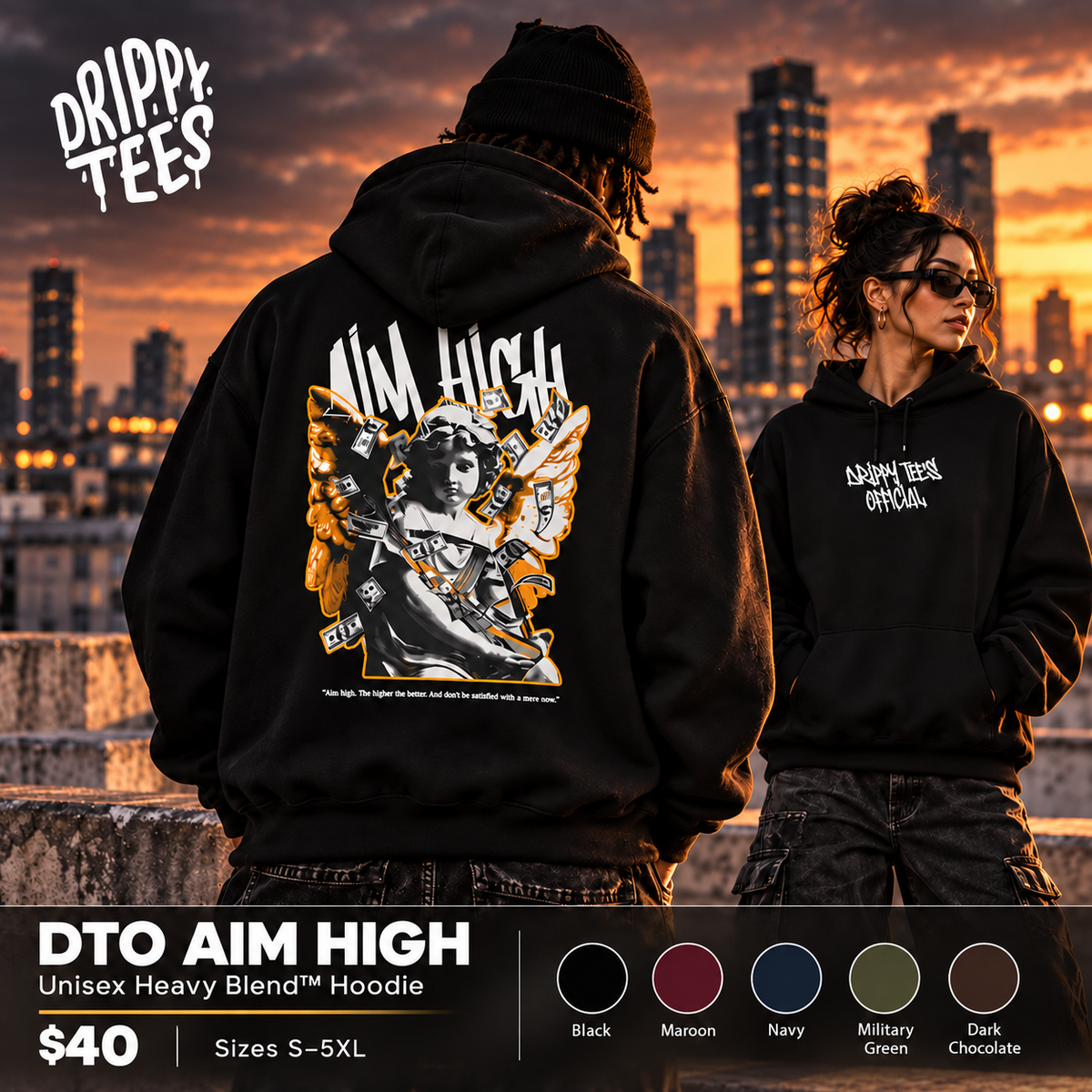 DTO Aim High Unisex Heavy Blend™ Hooded Sweatshirt