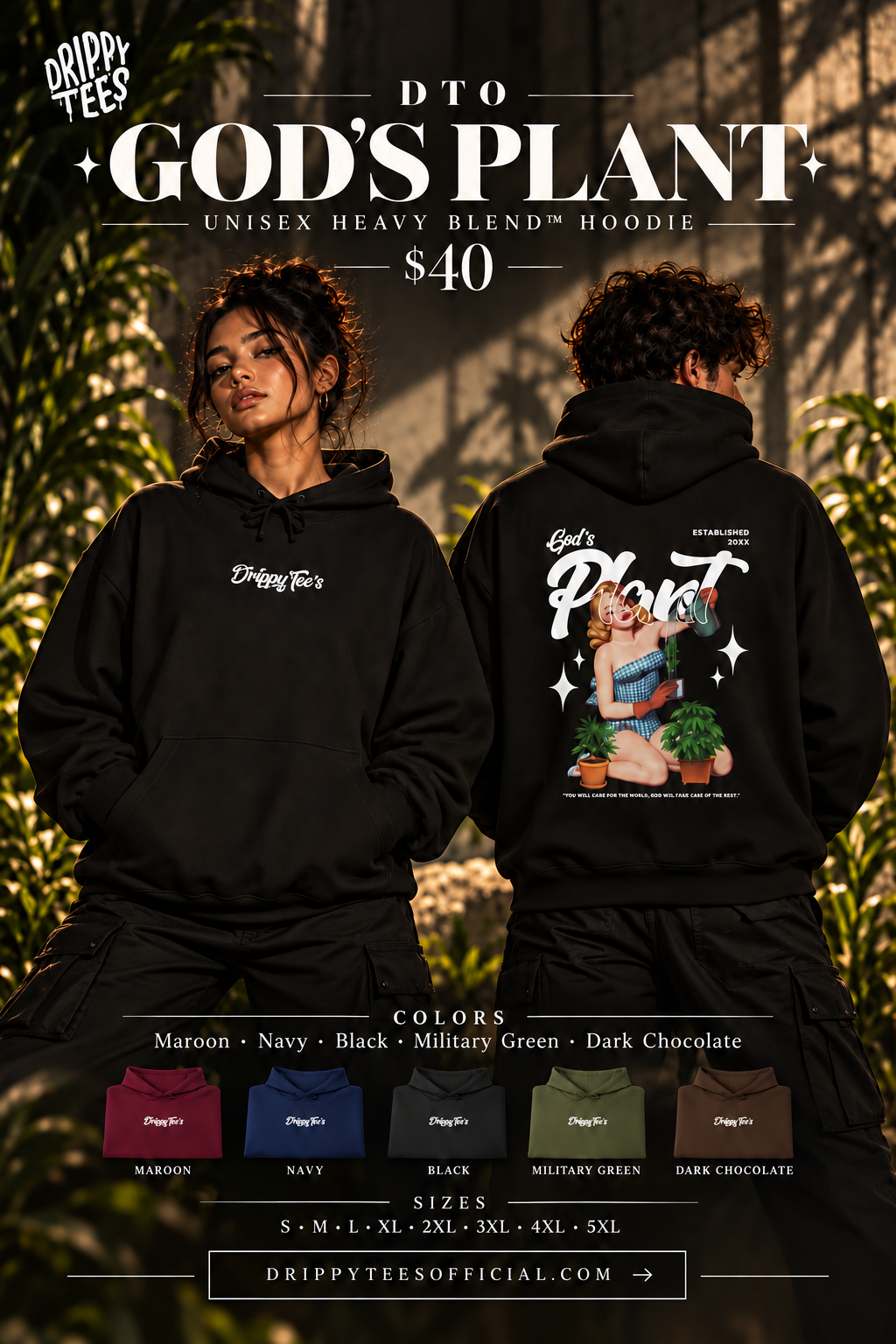 DTO God's Plant Unisex Heavy Blend™ Hooded Sweatshirt