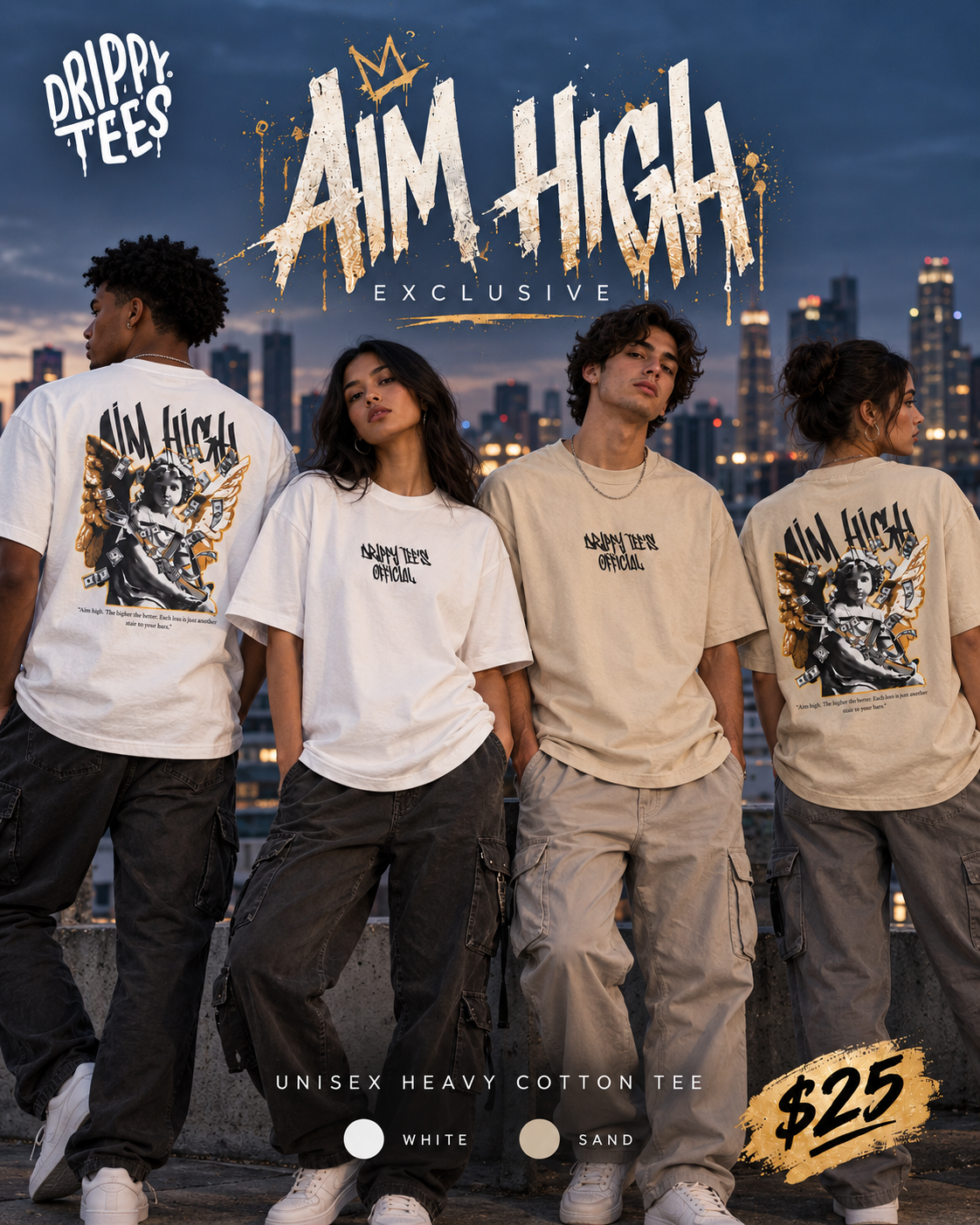 Drippy Tee's EXCLUSIVE Aim High Unisex Heavy Cotton Tee