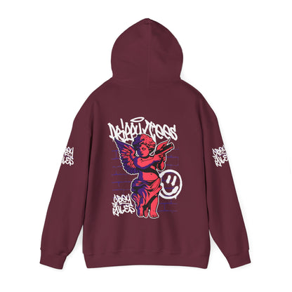 DTO Obey The Rules Trendy Unisex Heavy Blend™ Hoodie with Urban Angel Design - Perfect for Streetwear Lovers