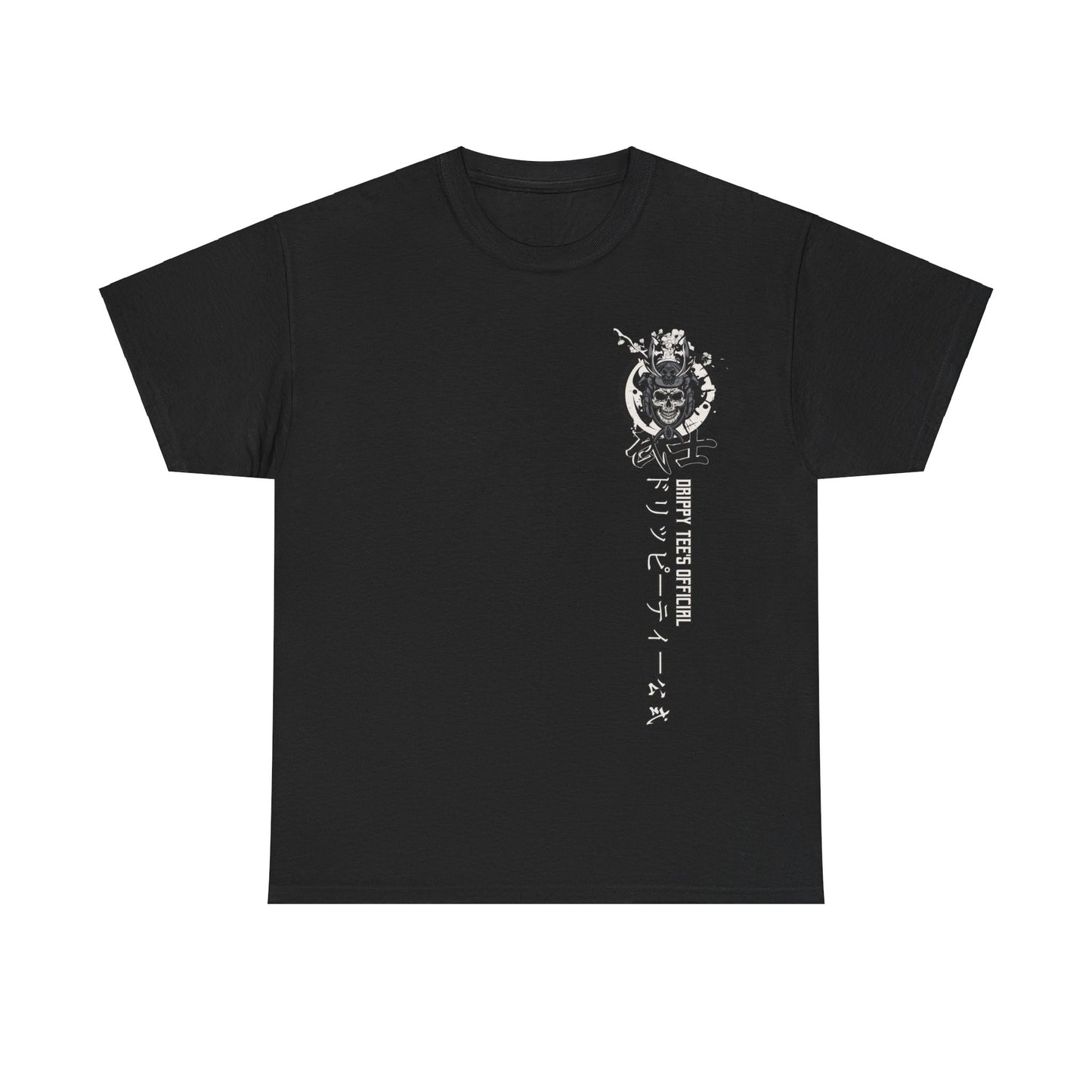 Drippy Tees Samurai Skull Shirt Double Sided Unisex Heavy Cotton Tee