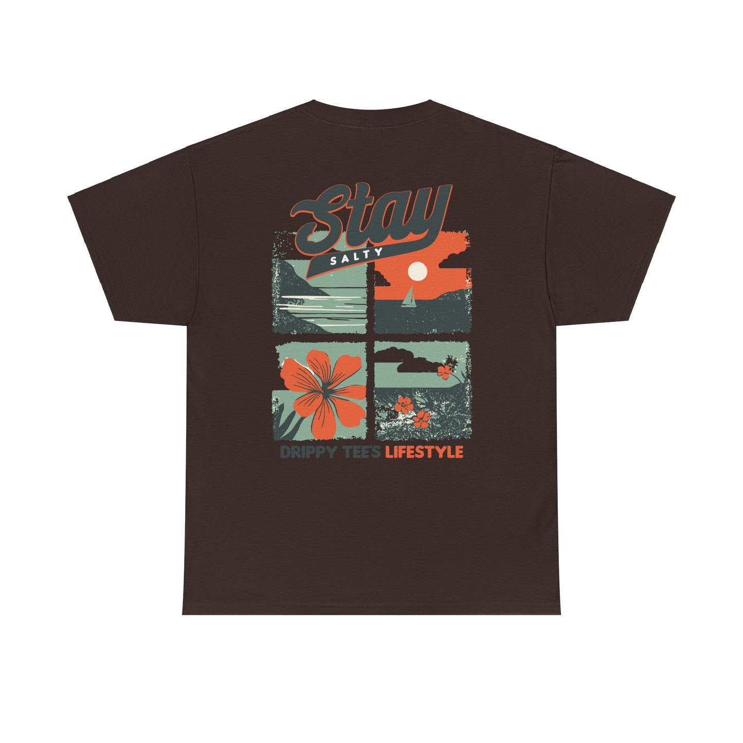 Drippy Tee's Stay Salty Unisex Heavy Cotton Tee - Casual Summer Vibes T-Shirt