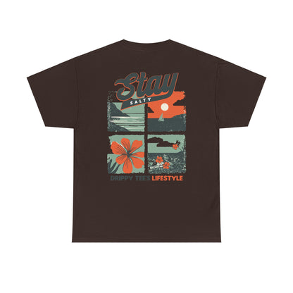 Drippy Tee's Stay Salty Unisex Heavy Cotton Tee - Casual Summer Vibes T-Shirt