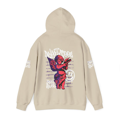 DTO Obey The Rules Trendy Unisex Heavy Blend™ Hoodie with Urban Angel Design - Perfect for Streetwear Lovers