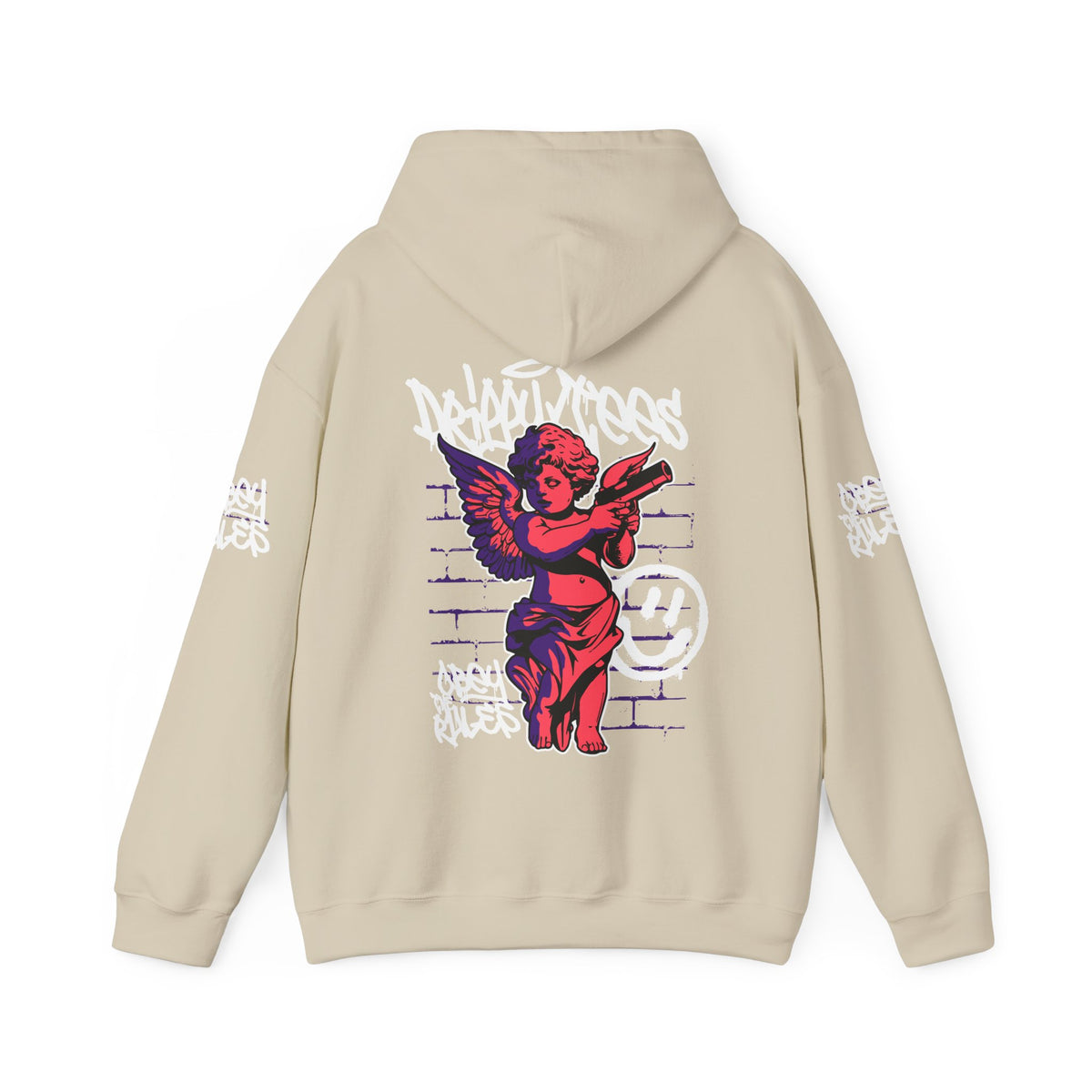 DTO Obey The Rules Trendy Unisex Heavy Blend™ Hoodie with Urban Angel Design - Perfect for Streetwear Lovers