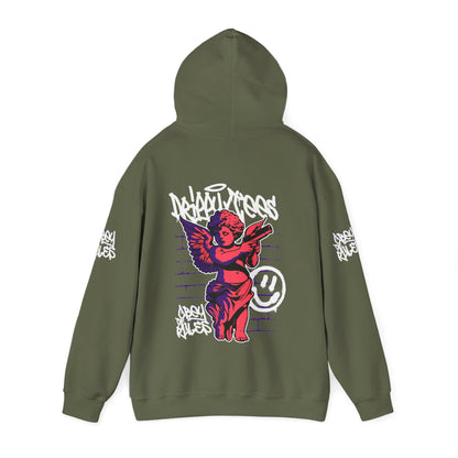 DTO Obey The Rules Trendy Unisex Heavy Blend™ Hoodie with Urban Angel Design - Perfect for Streetwear Lovers