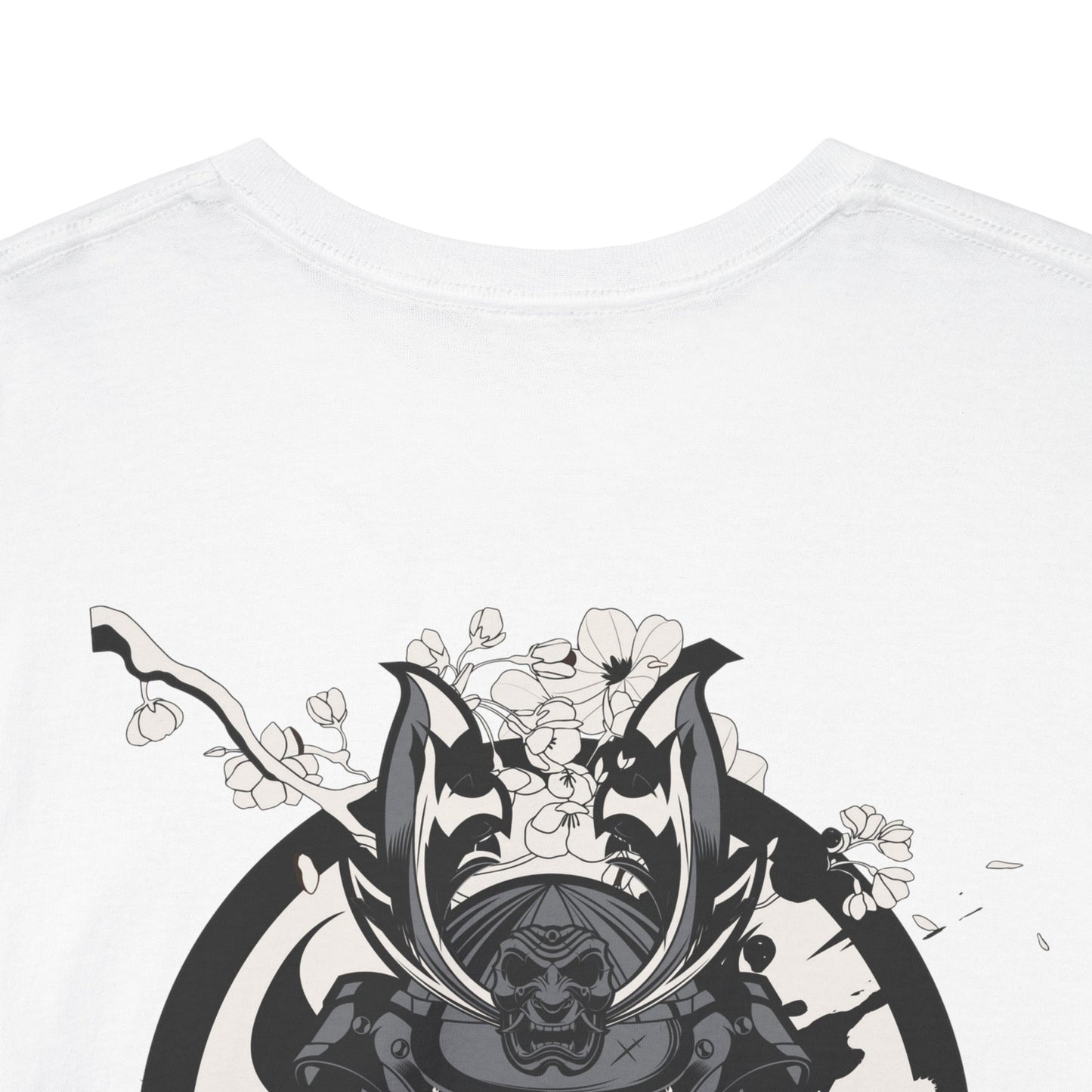 Drippy Tees Samurai Skull Shirt Double Sided Unisex Heavy Cotton Tee