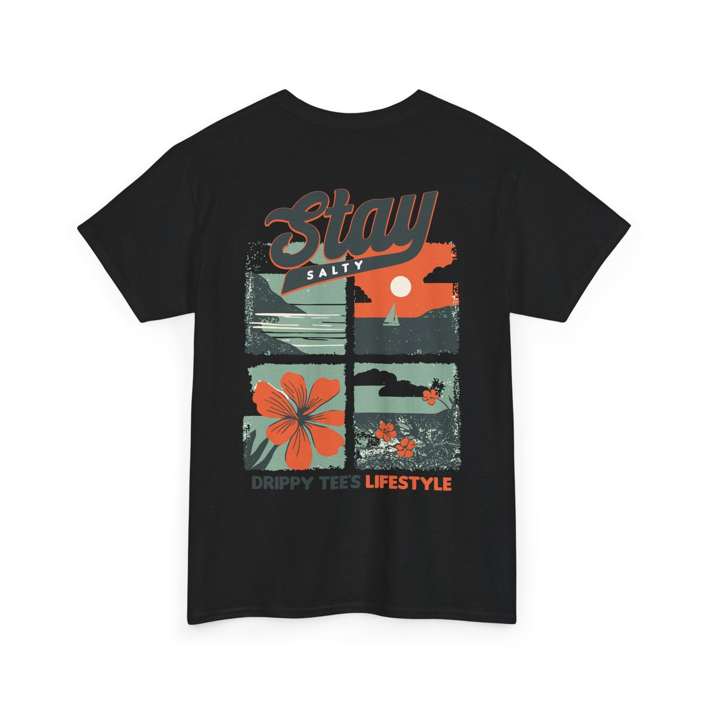 Drippy Tee's Stay Salty Unisex Heavy Cotton Tee - Casual Summer Vibes T-Shirt
