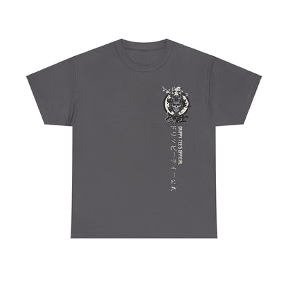 Drippy Tees Samurai Skull Shirt Double Sided Unisex Heavy Cotton Tee