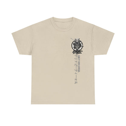Drippy Tees Samurai Skull Shirt Double Sided Unisex Heavy Cotton Tee