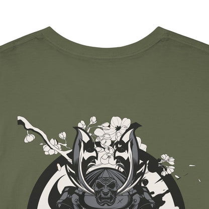 Drippy Tees Samurai Skull Shirt Double Sided Unisex Heavy Cotton Tee