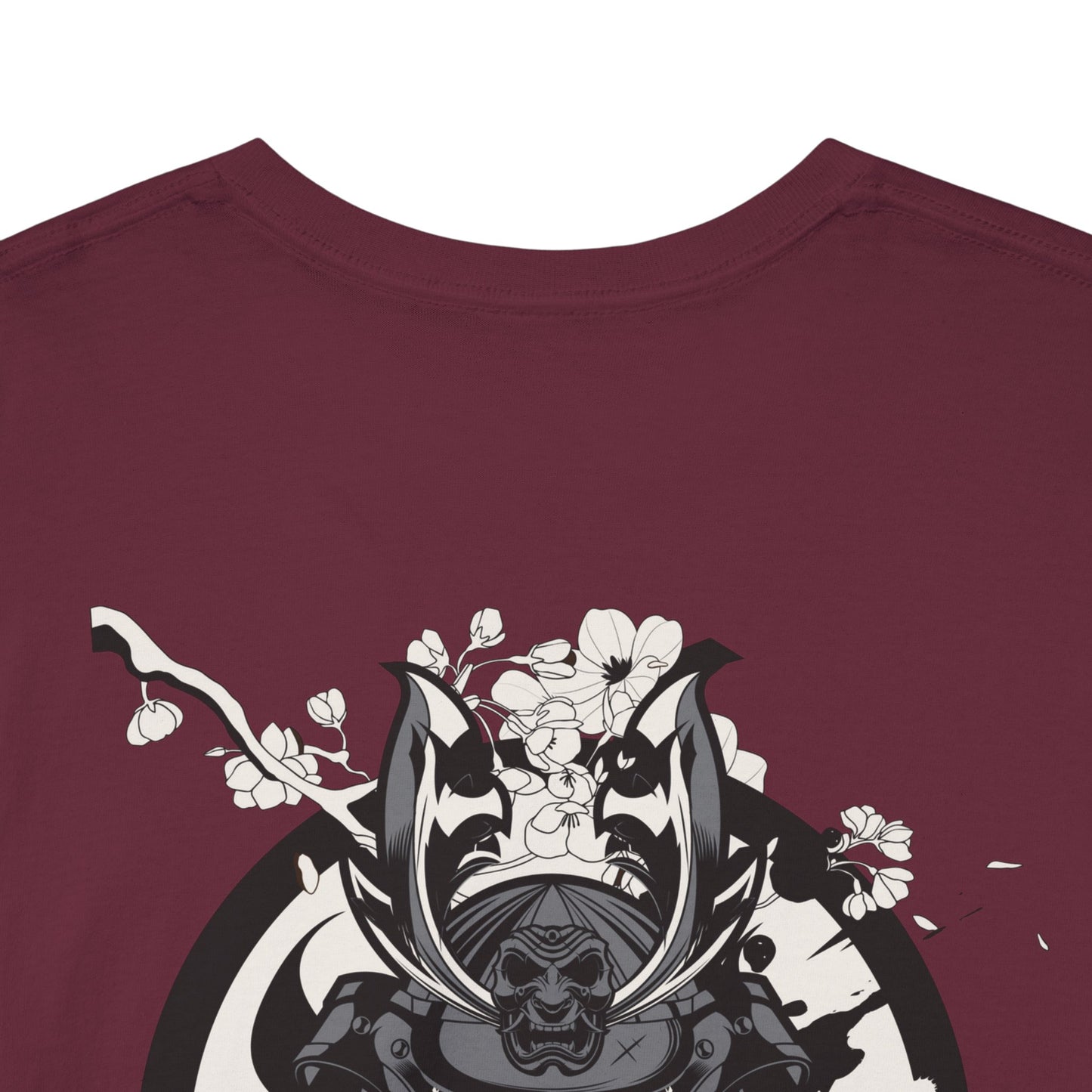 Drippy Tees Samurai Skull Shirt Double Sided Unisex Heavy Cotton Tee