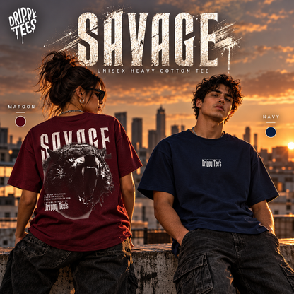 Drippy Tee's Savage Unisex Heavy Cotton Tee