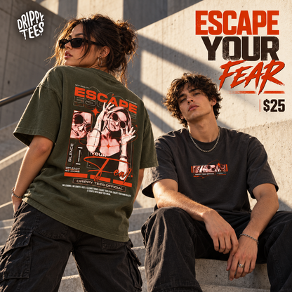 Drippy Tee's Escape Your Fear Unisex Heavy Cotton Tee