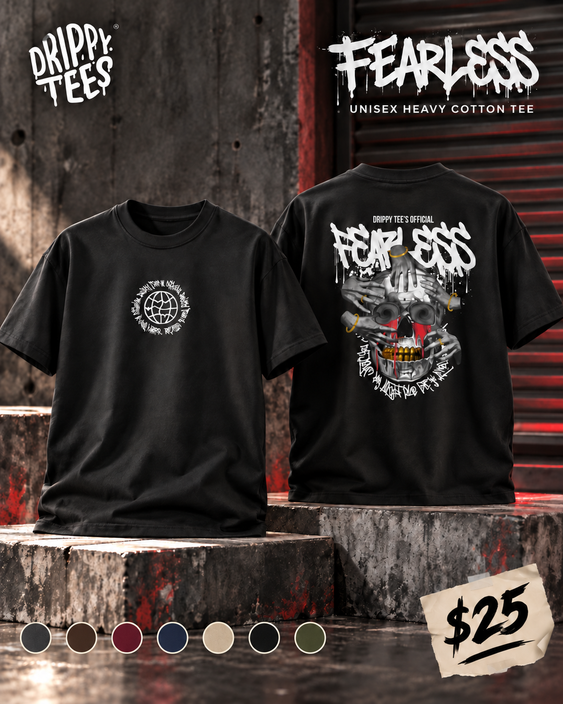 Drippy Tee's Fearless Unisex Heavy Cotton Tee