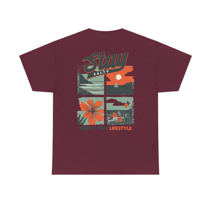Drippy Tee's Stay Salty Unisex Heavy Cotton Tee - Casual Summer Vibes T-Shirt