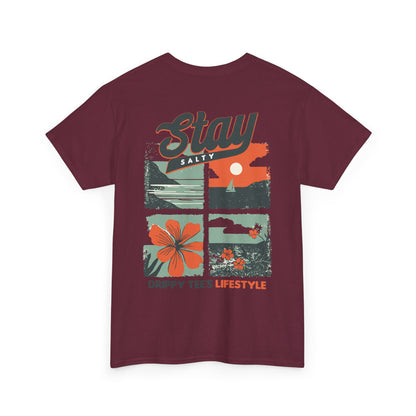 Drippy Tee's Stay Salty Unisex Heavy Cotton Tee - Casual Summer Vibes T-Shirt