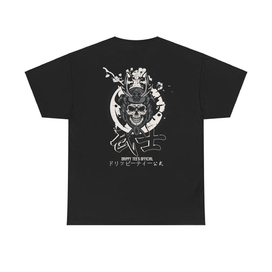 Drippy Tees Samurai Skull Shirt Double Sided Unisex Heavy Cotton Tee
