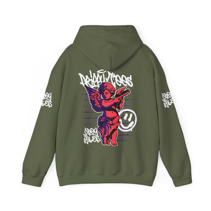 DTO Obey The Rules Trendy Unisex Heavy Blend™ Hoodie with Urban Angel Design - Perfect for Streetwear Lovers