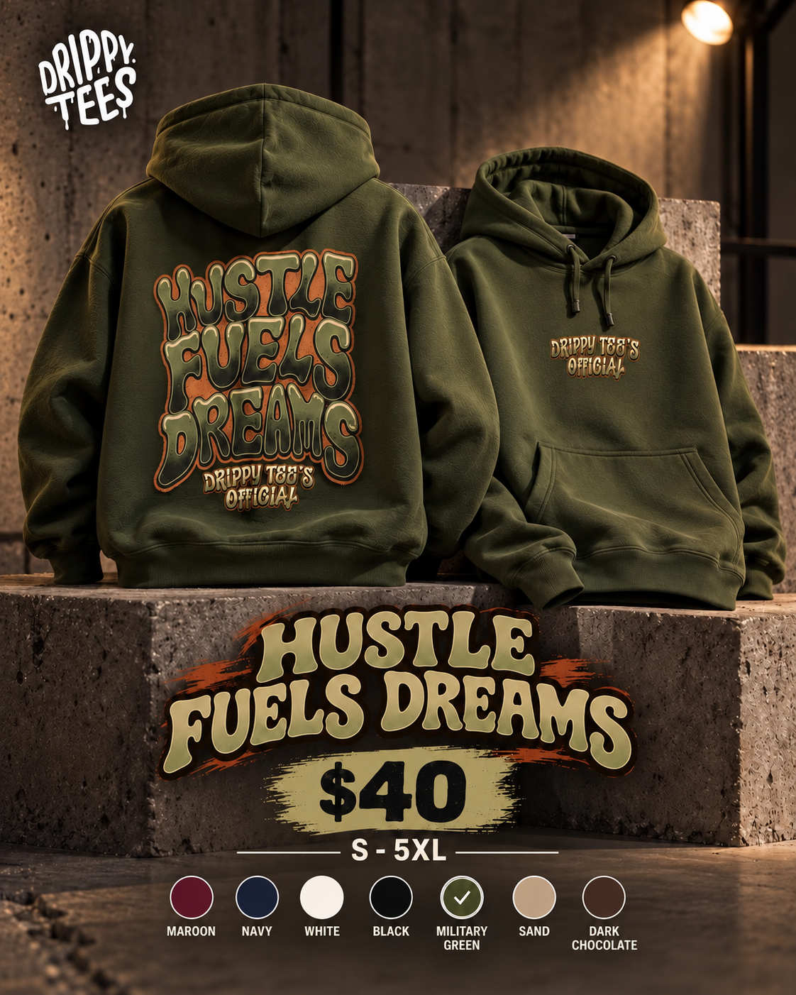 DTO Hustle Fuels Dreams Unisex Heavy Blend™ Hooded Sweatshirt