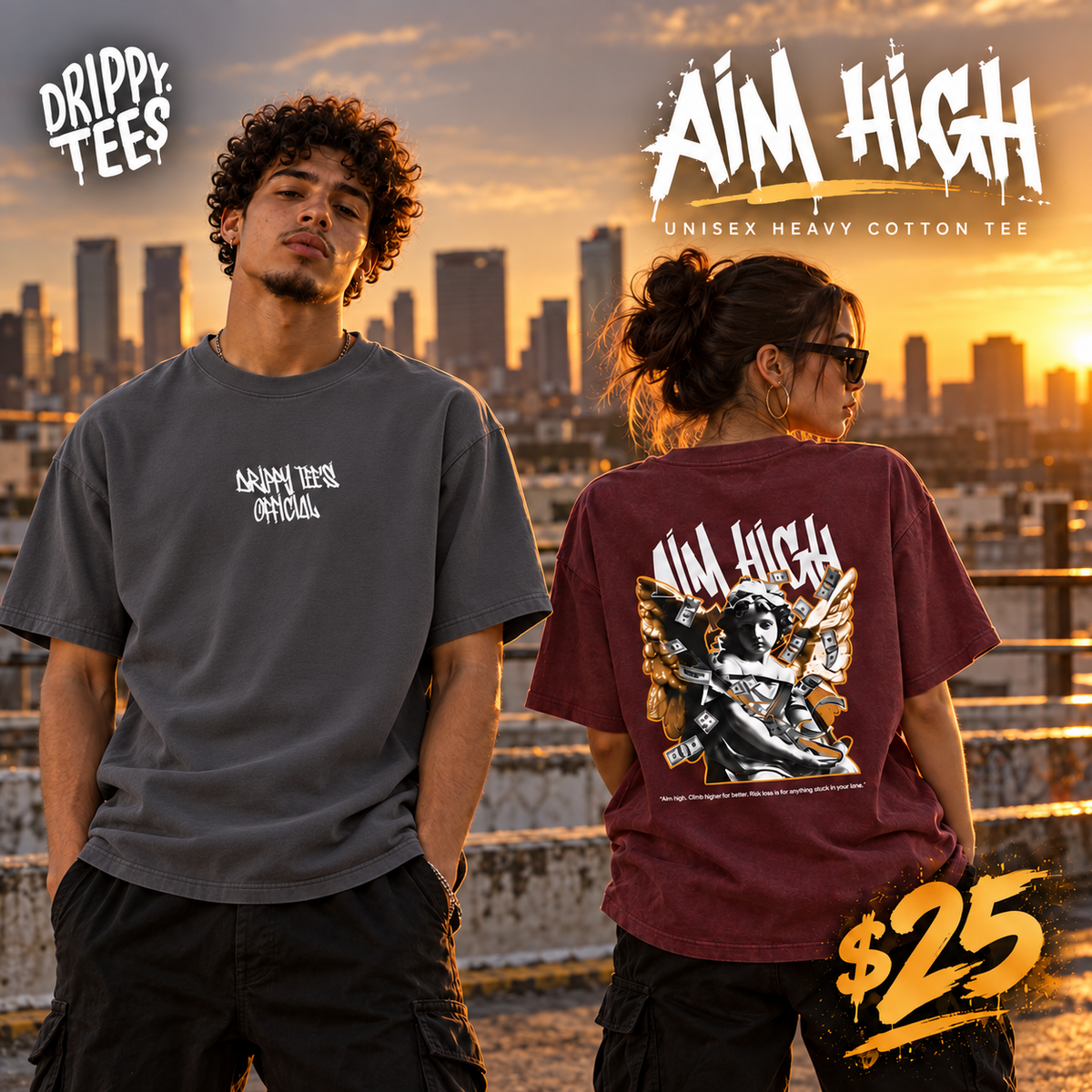 Drippy Tee's Aim High Unisex Heavy Cotton Tee
