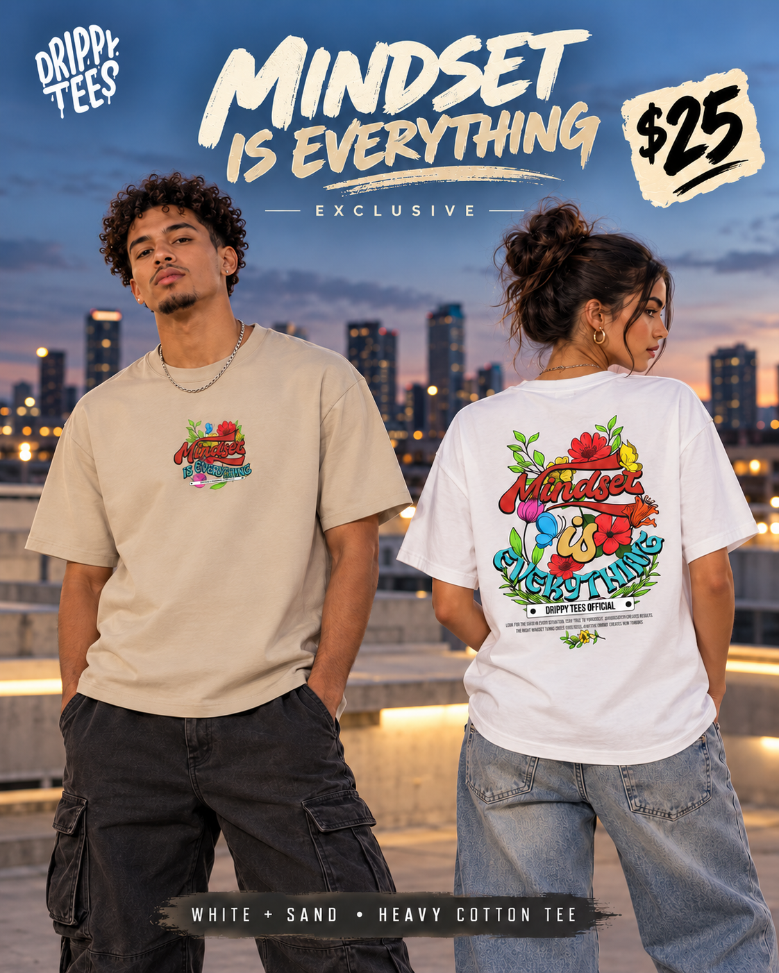 Drippy Tee's EXCLUSIVE Mindset Is Everything Unisex Heavy Cotton Tee