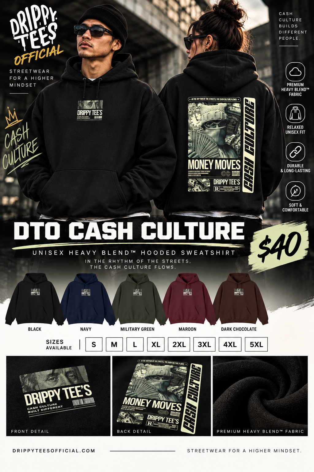 DTO Cash Culture Unisex Heavy Blend™ Hooded Sweatshirt