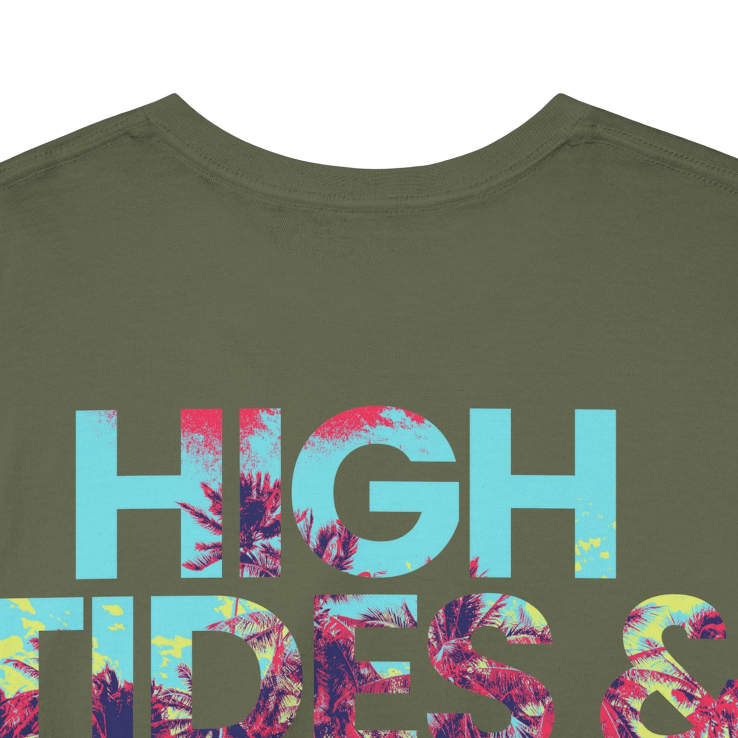 Drippy Tee's High Tides And Good Vibes Unisex Heavy Cotton Tee
