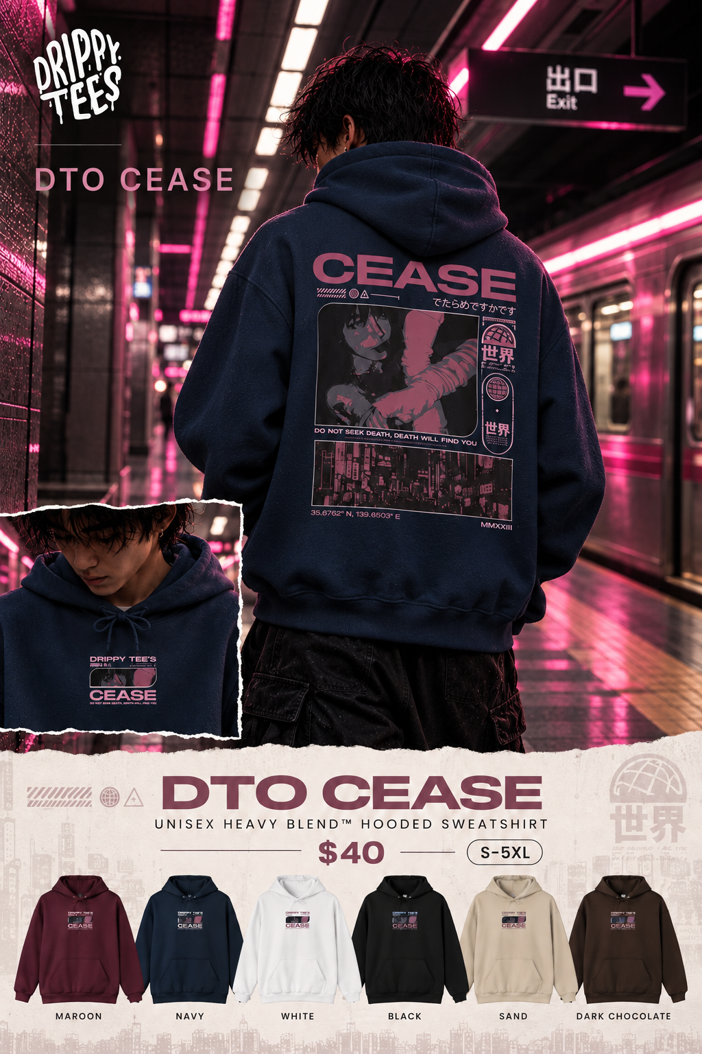 DTO Cease Unisex Heavy Blend™ Hooded Sweatshirt