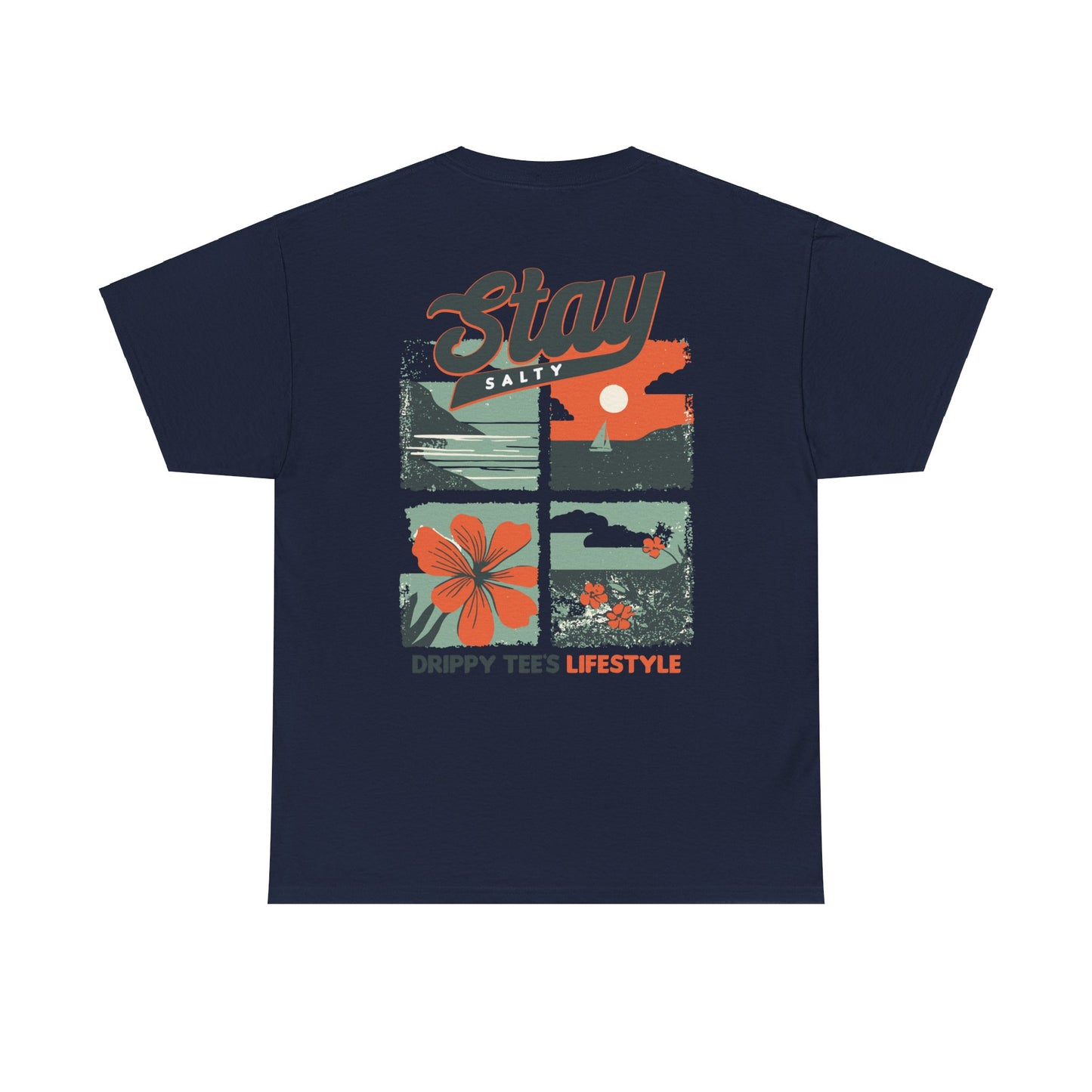 Drippy Tee's Stay Salty Unisex Heavy Cotton Tee - Casual Summer Vibes T-Shirt