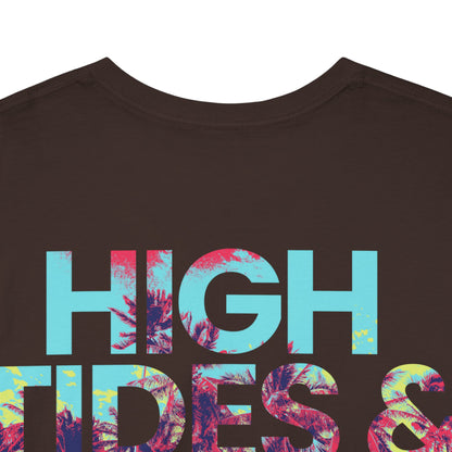 Drippy Tee's High Tides And Good Vibes Unisex Heavy Cotton Tee