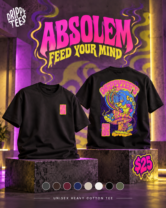 Drippy Tee's Absolem Feed Your Mind Unisex Heavy Cotton Tee