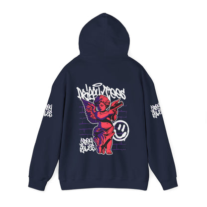 DTO Obey The Rules Trendy Unisex Heavy Blend™ Hoodie with Urban Angel Design - Perfect for Streetwear Lovers