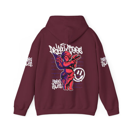 DTO Obey The Rules Trendy Unisex Heavy Blend™ Hoodie with Urban Angel Design - Perfect for Streetwear Lovers