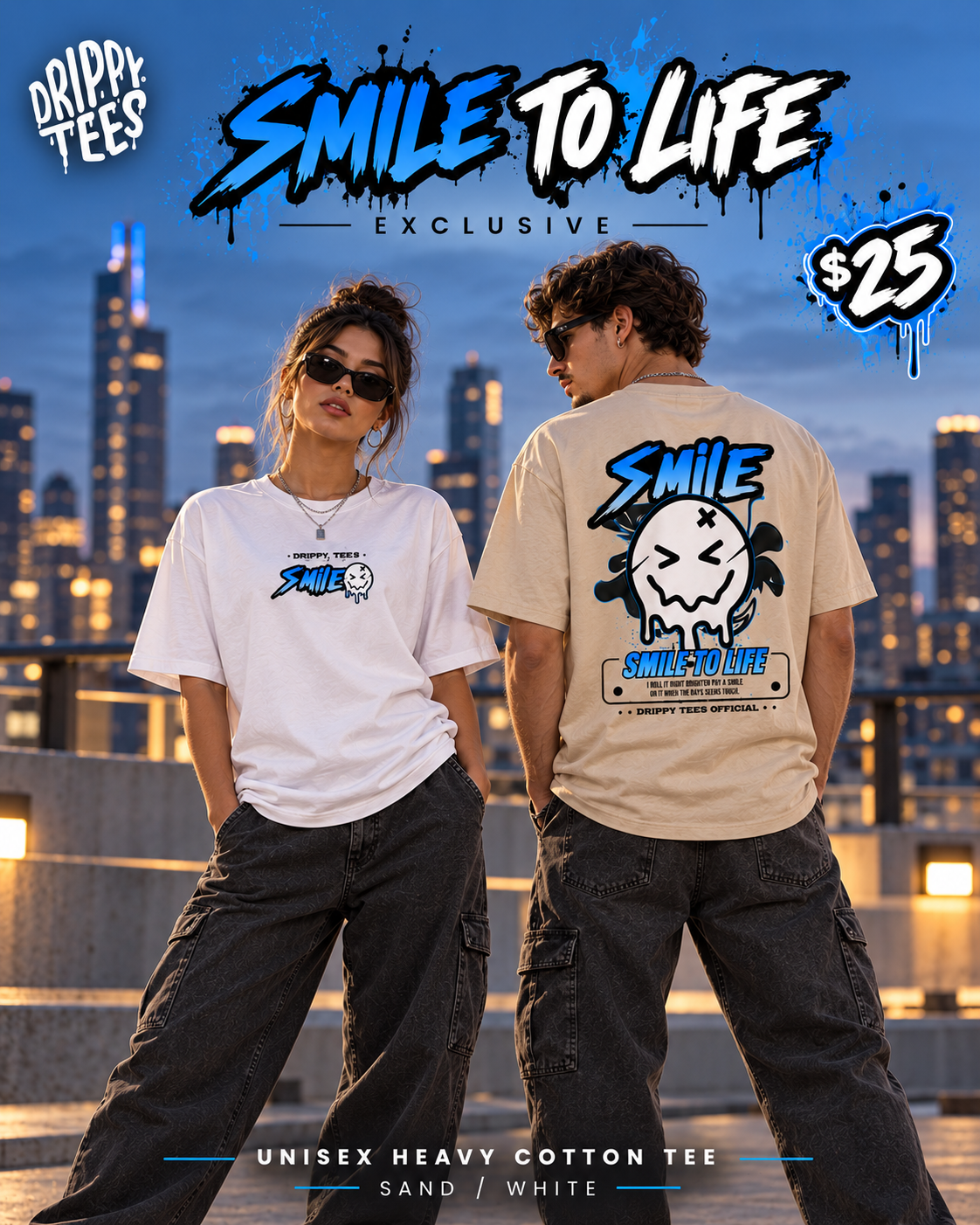 Drippy Tee's EXCLUSIVE Smile To Life Unisex Heavy Cotton Tee