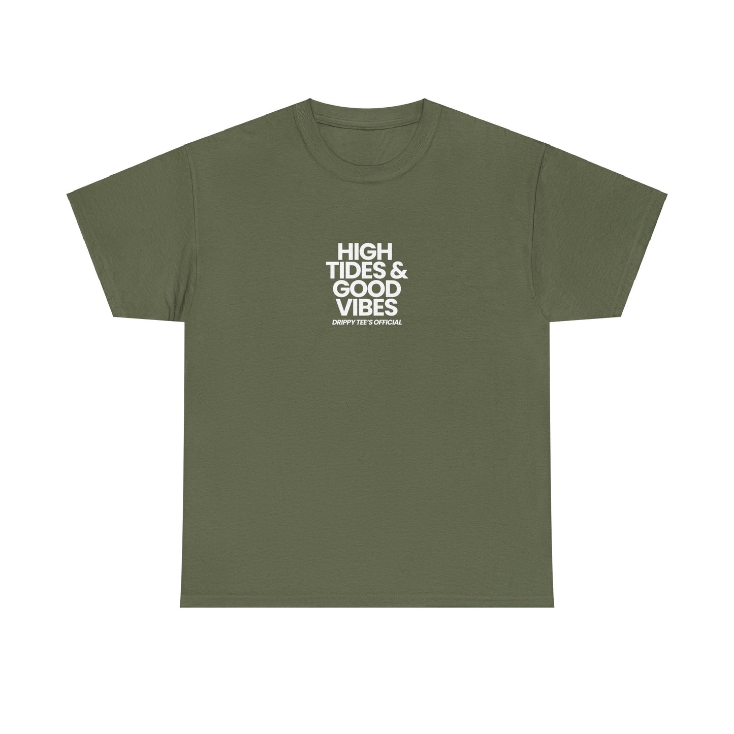 Drippy Tee's High Tides And Good Vibes Unisex Heavy Cotton Tee