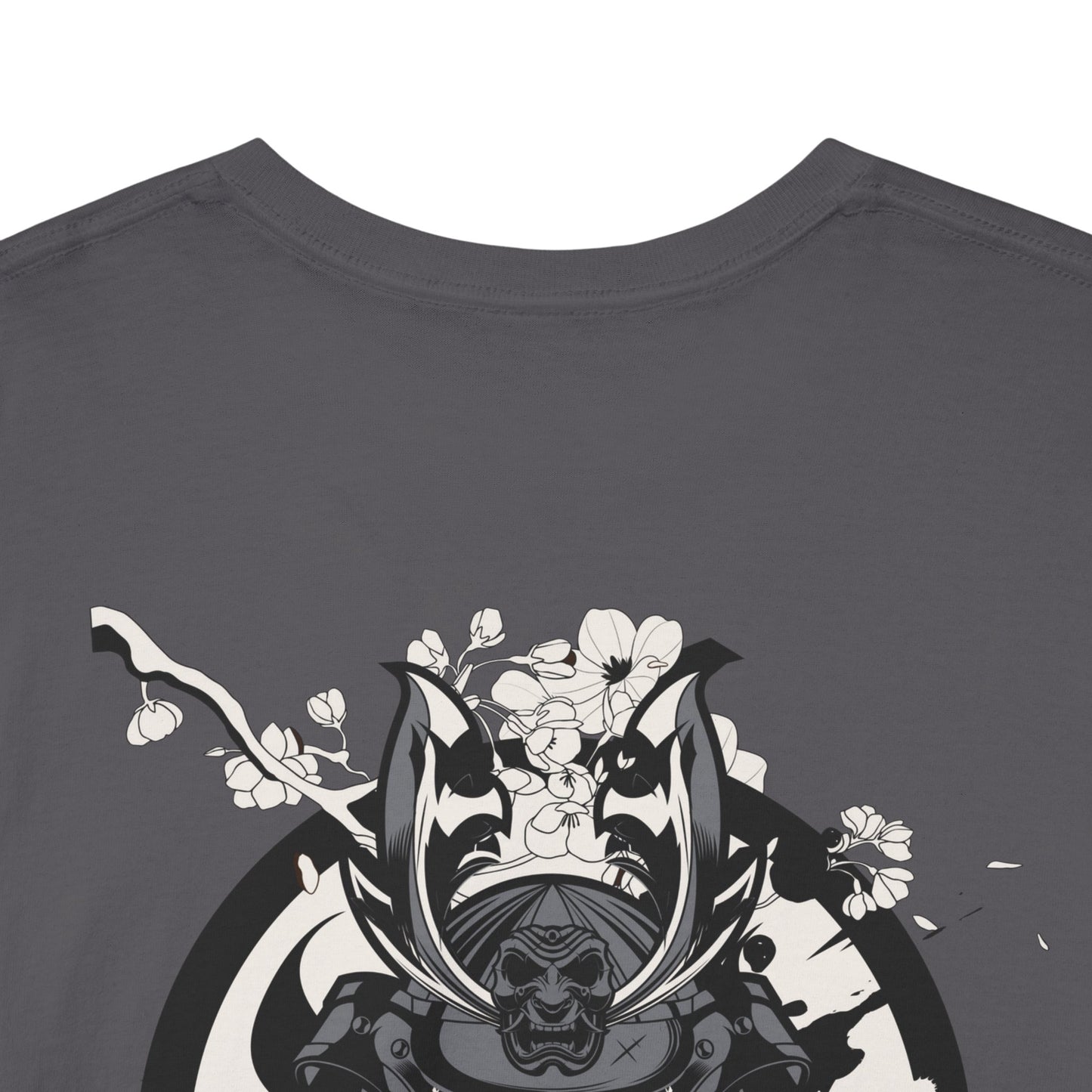 Drippy Tees Samurai Skull Shirt Double Sided Unisex Heavy Cotton Tee