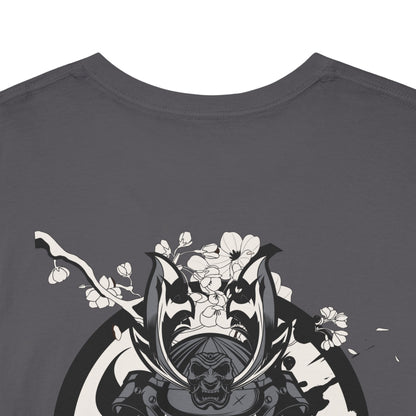 Drippy Tees Samurai Skull Shirt Double Sided Unisex Heavy Cotton Tee