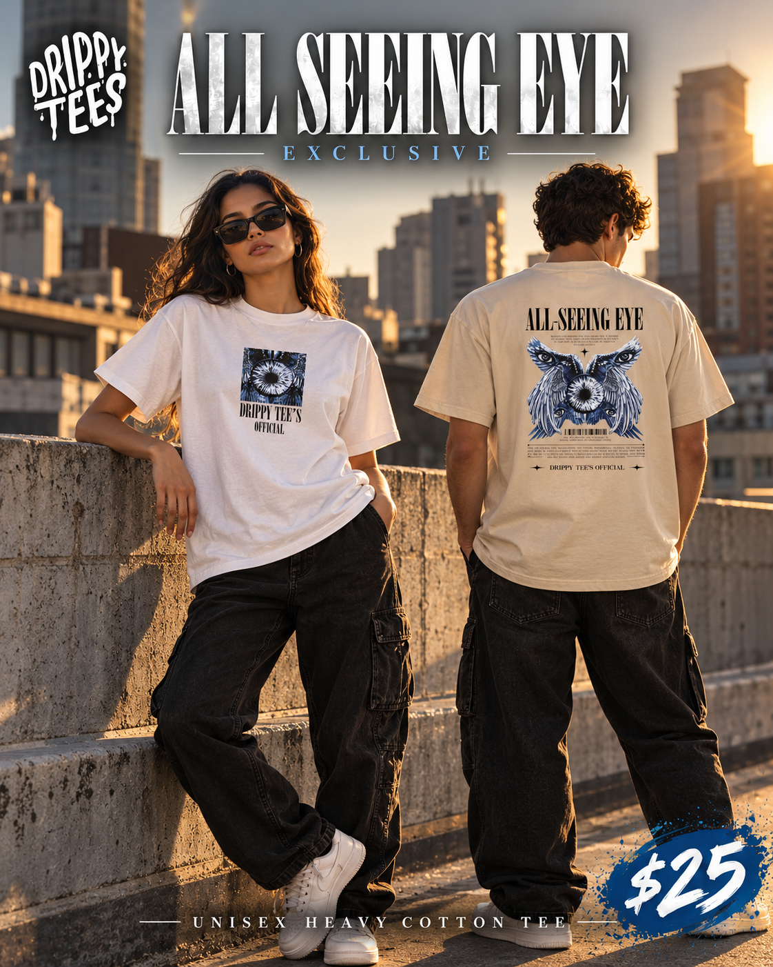 Drippy Tee's EXCLUSIVE All Seeing Eye Unisex Heavy Cotton Tee