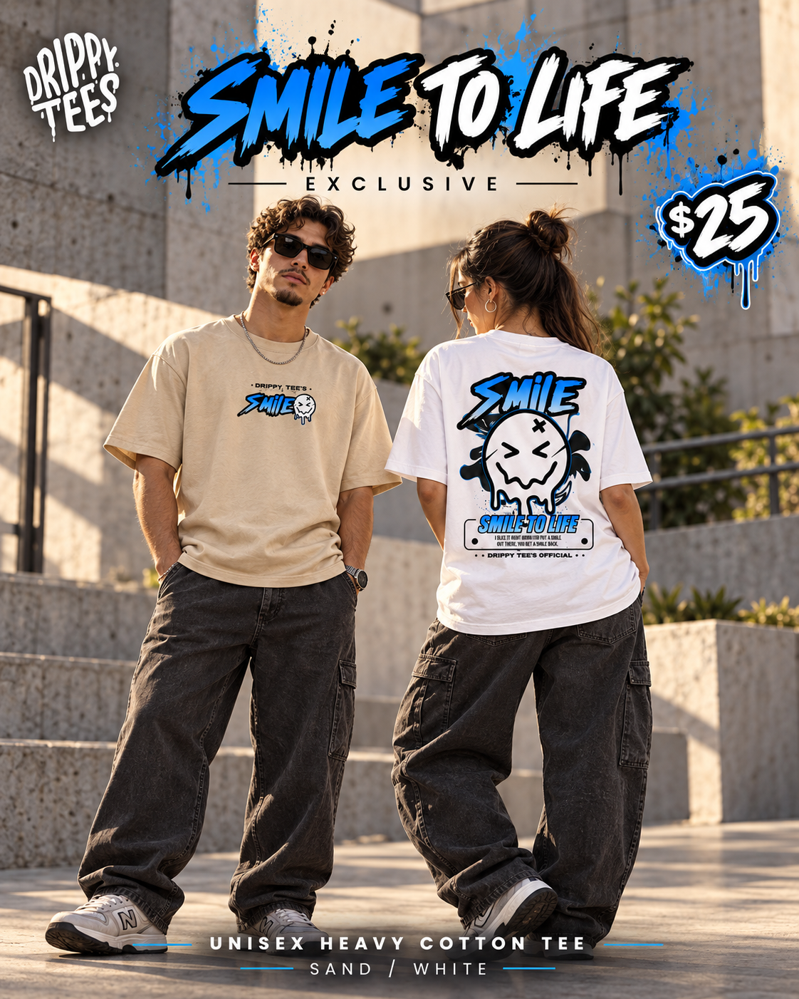 Drippy Tee's EXCLUSIVE Smile To Life Unisex Heavy Cotton Tee
