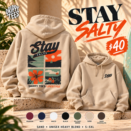DTO Stay Salty Unisex Heavy Blend™ Hooded Sweatshirt - Coastal Lifestyle Vibe