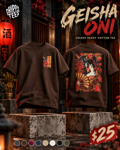 Drippy Tee's Geisha Oni Unisex Heavy Cotton Tee