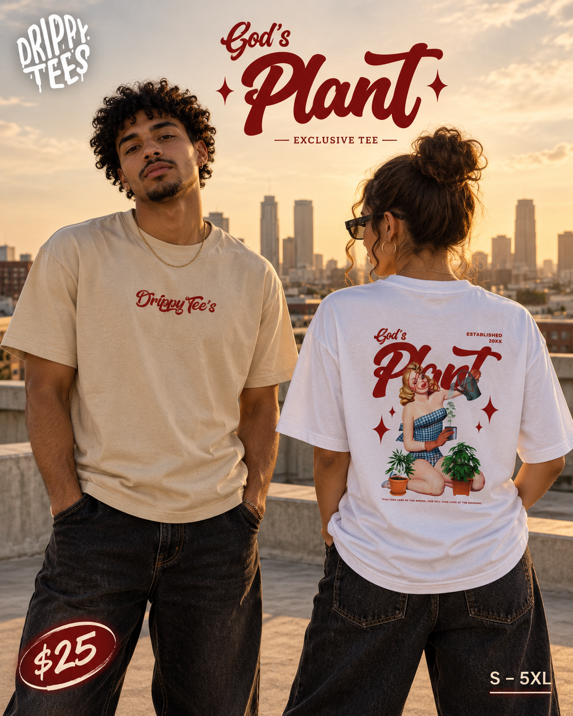 Drippy Tee's EXCLUSIVE God's Plant Unisex Heavy Cotton Tee